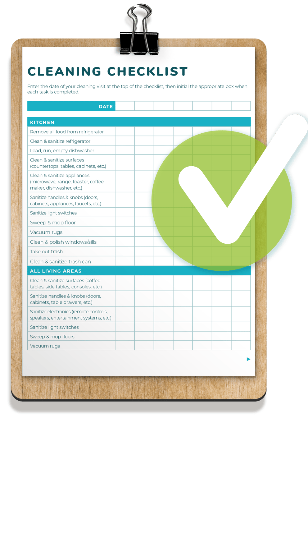 Download Evolve's Free Vacation Rental Cleaning Checklists